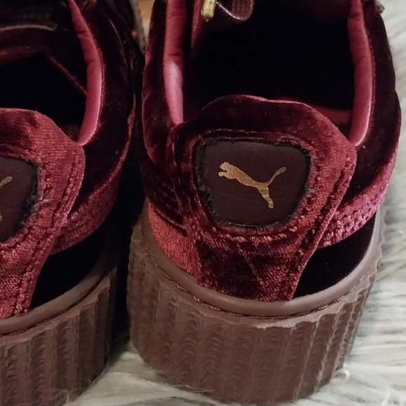Brand New Burgundy velvet Puma Fenty X by Rihanna size women's 6.5 - Picture 4 of 8